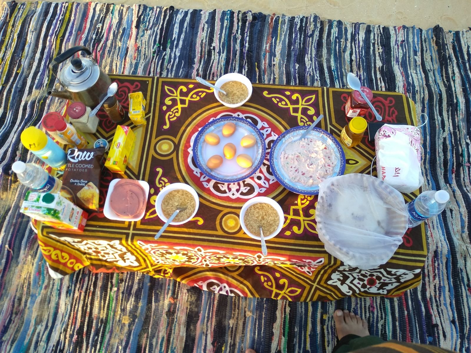 Breakfast at desert camp